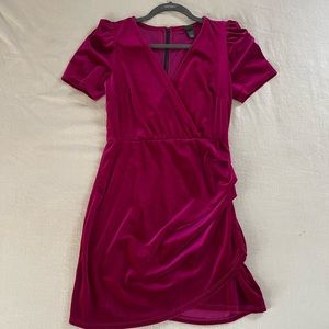 Dark pink velvet cocktail dress size 4
